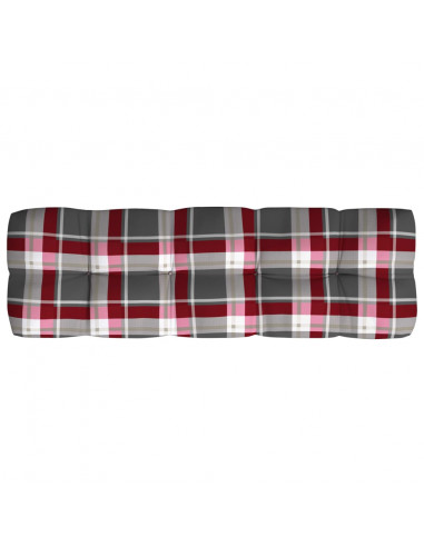 Cuscini per Divano Pallet 7 pz Rosso Motivo a Quadri
