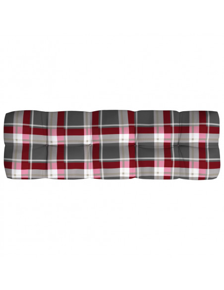 Cuscini per Divano Pallet 7 pz Rosso Motivo a Quadri