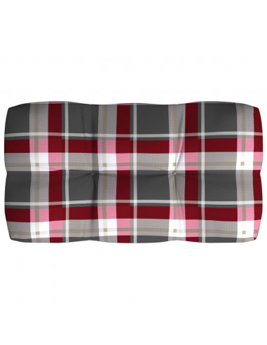 Cuscini per Divano Pallet 7 pz Rosso Motivo a Quadri