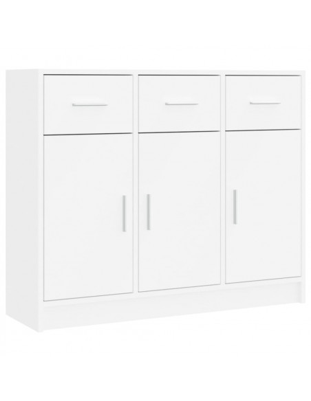 Credenza Bianca 91x28x75 cm in Legno Multistrato