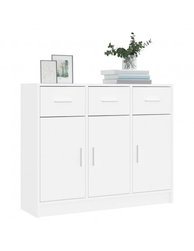 Credenza Bianca 91x28x75 cm in Legno Multistrato