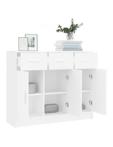 Credenza Bianca 91x28x75 cm in Legno Multistrato