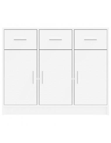 Credenza Bianca 91x28x75 cm in Legno Multistrato