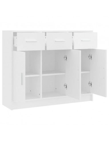 Credenza Bianca 91x28x75 cm in Legno Multistrato