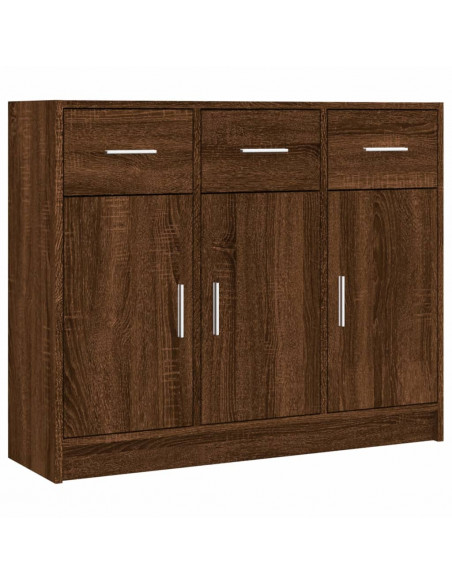 Credenza Rovere Marrone 91x28x75 cm in Legno Multistrato
