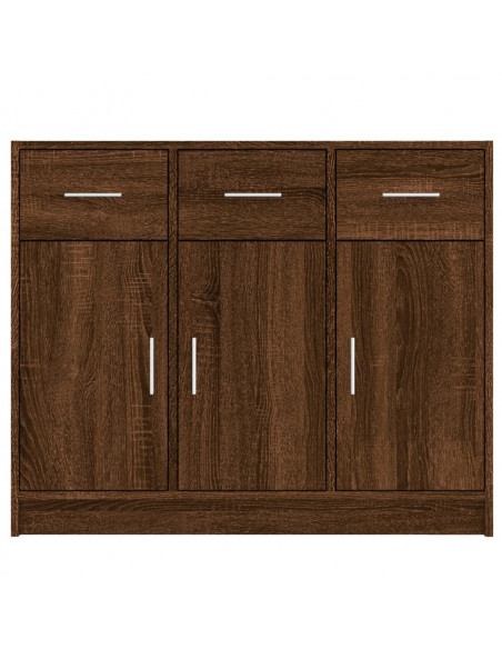 Credenza Rovere Marrone 91x28x75 cm in Legno Multistrato