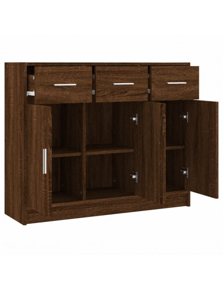 Credenza Rovere Marrone 91x28x75 cm in Legno Multistrato