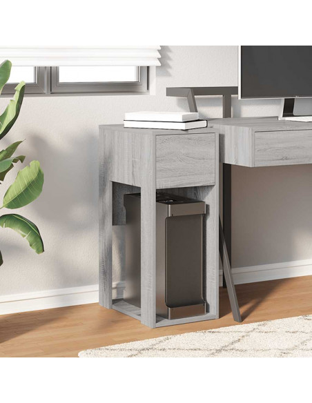 Supporto a Torre per Computer con Cassetto Grigio 30x44x74 cm