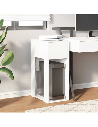 Supporto a Torre per Computer con Cassetto Bianco 30x44x74 cm