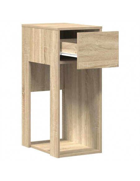 Supporto per Computer a Torre con Cassetto Rovere 30x44x74 cm