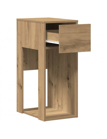 Supporto per Computer a Torre con Cassetto Rovere 30x44x74 cm