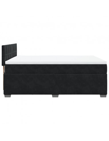 Giroletto a Molle con Materasso Nero 140x190 cm in Velluto