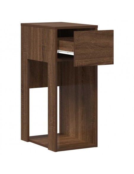 Supporto per Computer a Torre con Cassetto Marrone 30x44x74 cm