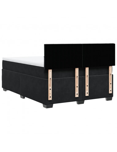 Giroletto a Molle con Materasso Nero 140x190 cm in Velluto