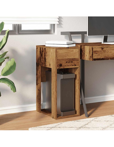 Supporto per Computer a Torre con Cassetto Antico 30x44x74 cm