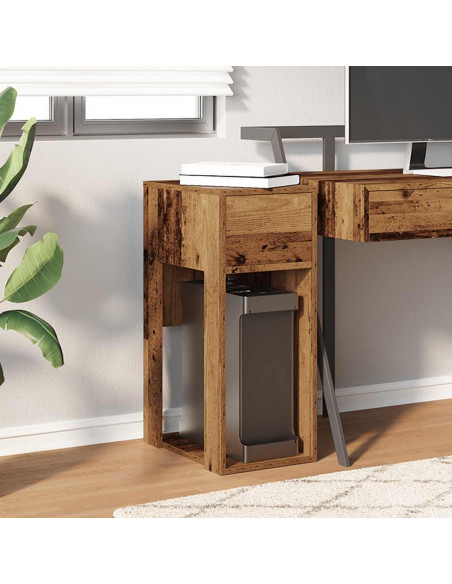 Supporto per Computer a Torre con Cassetto Antico 30x44x74 cm