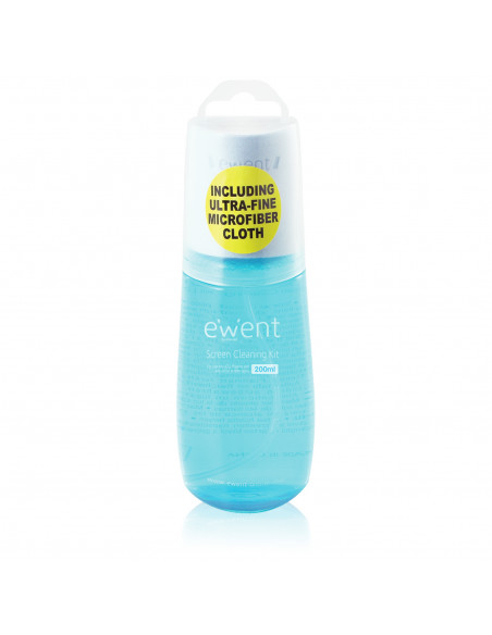Ewent EW5671 kit per la pulizia Schermi/Plastiche Liquido per la pulizia dell'apparecchiatura 200 ml
