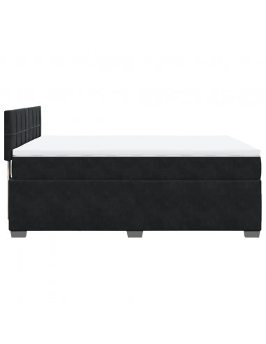 Giroletto a Molle con Materasso Nero 140x200 cm in Velluto