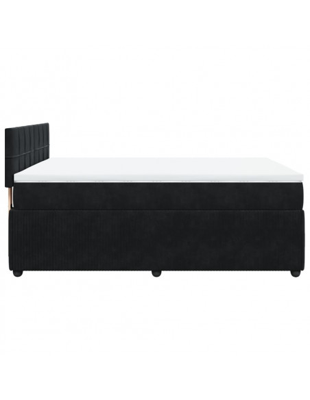 Giroletto a Molle con Materasso Nero 140x190 cm in Velluto