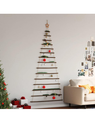 Albero di Natale da Parete con Stella 100x210 cm Ramo Naturale
