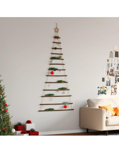 Albero di Natale da Parete con Stella 86x180 cm Ramo Naturale