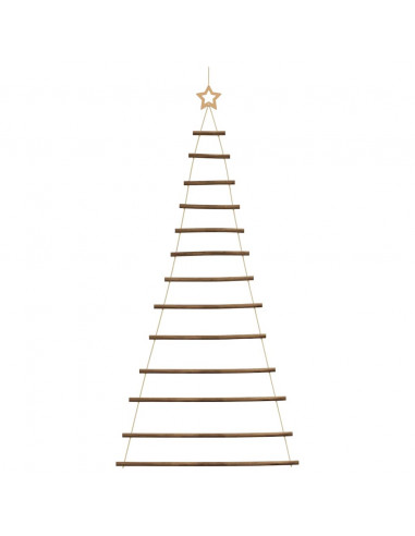 Albero di Natale da Parete con Stella 86x180 cm Ramo Naturale