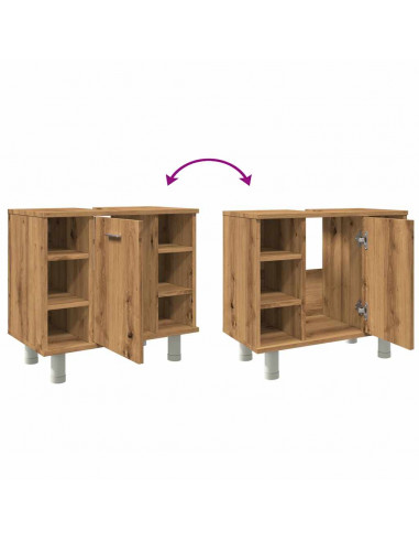 Armadietto Bagno Artigianale 60x32x53,5 cm Legno Multistrato