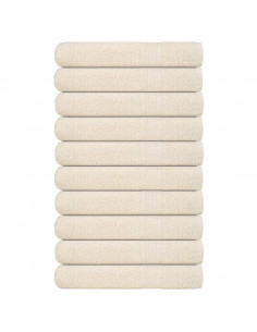 Asciugamani 10 pz Crema 100x200 cm 360 g/m² 100% Cotone