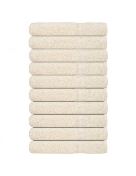 Asciugamani 10 pz Crema 100x200 cm 360 g/m² 100% Cotone