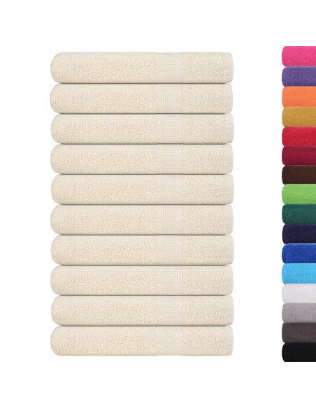Asciugamani 10 pz Crema 100x200 cm 360 g/m² 100% Cotone