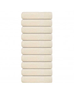 Asciugamani 10 pz Crema 50x100 cm 360 g/m² 100% Cotone