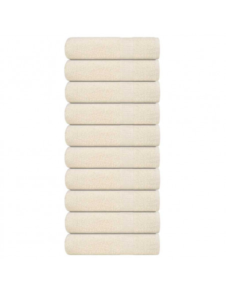 Asciugamani 10 pz Crema 50x100 cm 360 g/m² 100% Cotone