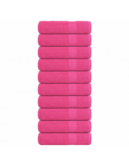 Asciugamani 10 pz Rosa 50x100 cm 360 g/m² 100% Cotone