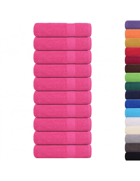 Asciugamani 10 pz Rosa 50x100 cm 360 g/m² 100% Cotone