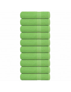 Asciugamani 10 pz Verde Mela 50x100 cm 360 g/m² 100% Cotone