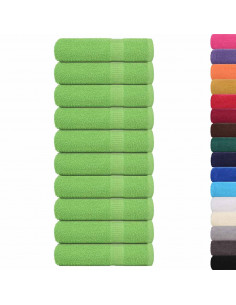 Asciugamani 10 pz Verde Mela 50x100 cm 360 g/m² 100% Cotone 2
