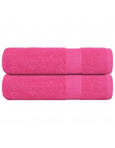 Asciugamani 2 pz Rosa 50x100 cm 360 g/m² 100% Cotone
