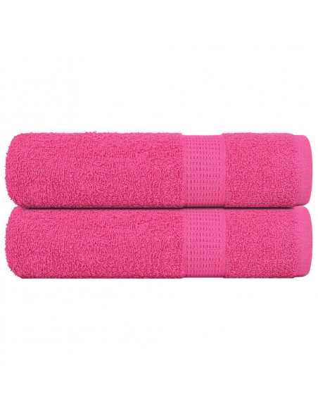 Asciugamani 2 pz Rosa 50x100 cm 360 g/m² 100% Cotone