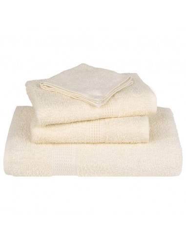 Asciugamani 4 pz Crema 50x100 cm 360 g/m² 100% Cotone