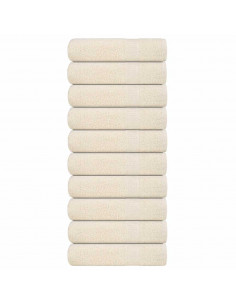 Asciugamani da Bagno 10 pz Crema 100x150cm 360 g/m² 100% Cotone
