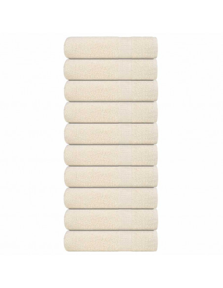 Asciugamani da Bagno 10 pz Crema 100x150cm 360 g/m² 100% Cotone