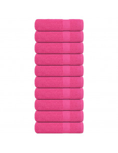 Asciugamani da Bagno 10 pz Rosa 100x150 cm 360 g/m² 100% Cotone