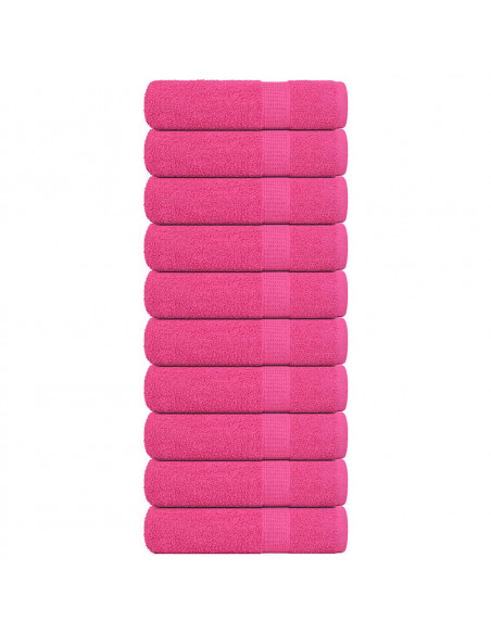 Asciugamani da Bagno 10 pz Rosa 100x150 cm 360 g/m² 100% Cotone