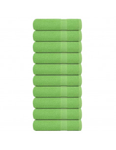 Asciugamani da Bagno 10 pz Verde Mela 100x150cm 360 g/m² Cotone