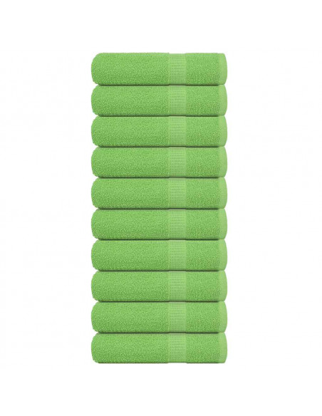 Asciugamani da Bagno 10 pz Verde Mela 100x150cm 360 g/m² Cotone