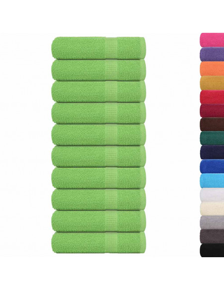 Asciugamani da Bagno 10 pz Verde Mela 100x150cm 360 g/m² Cotone