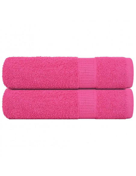 Asciugamani da Bagno 2 pz Rosa 100x150 cm 360 g/m² 100% Cotone