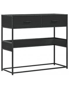 Tavolino Consolle Nero 90x35x80 cm in Legno Multistrato