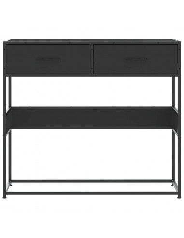 Tavolino Consolle Nero 90x35x80 cm in Legno Multistrato