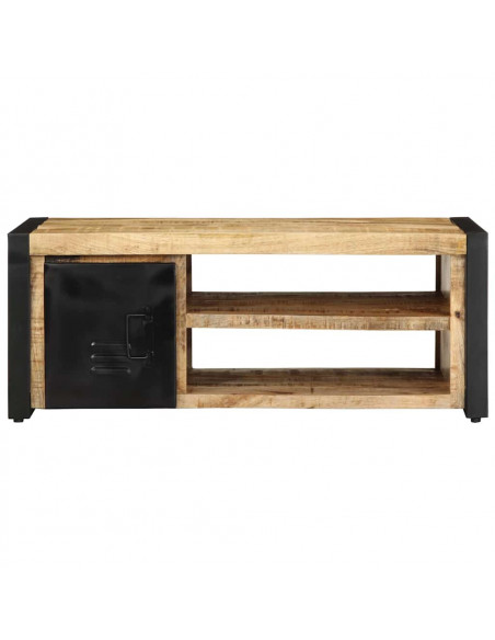 Tavolino da Salotto 90x50x36 cm Legno Massello di Mango Grezzo